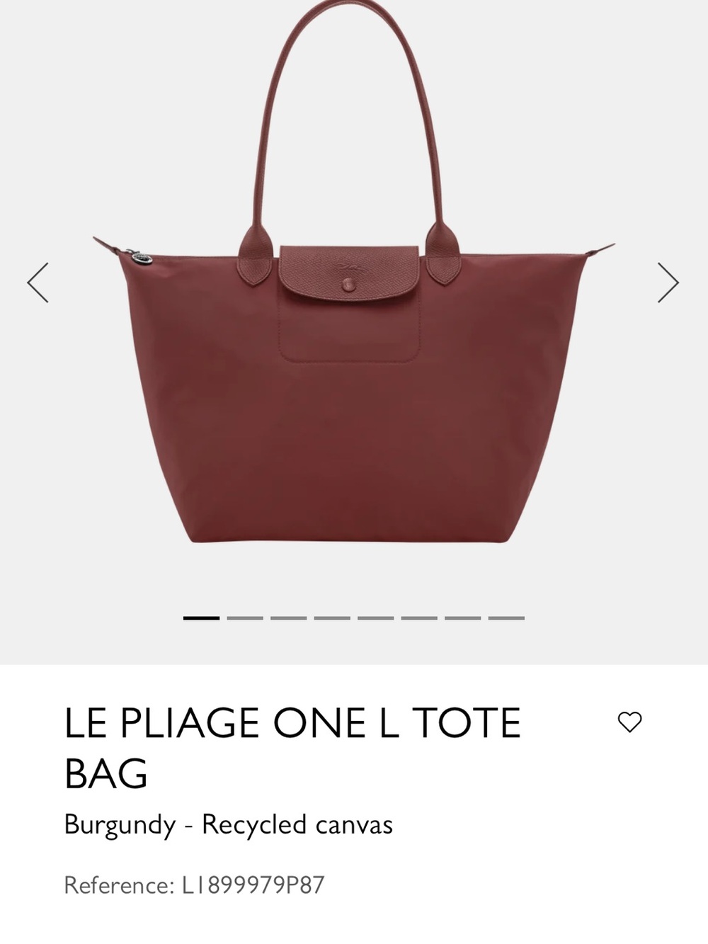 Longchamp burgundy Le Pliage One Large Tote